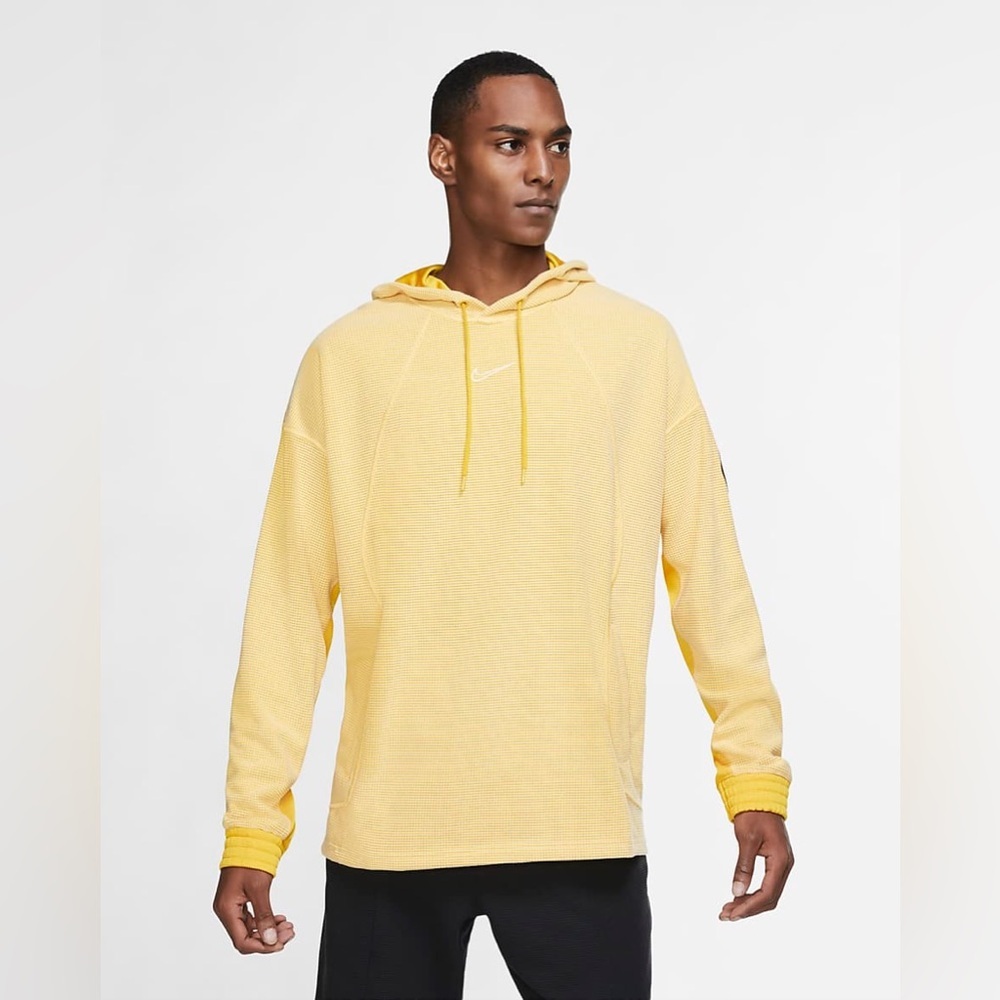 Nike Fleece Pull Over Training Hoodie Yellow Size Medium - Picture 4 of 10